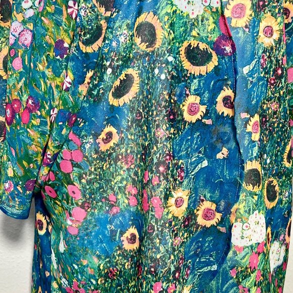 Sheer Coverup Abstract Artsy Vacation Colorful Abstract Art To Wear Swim 2X - Picture 5 of 10